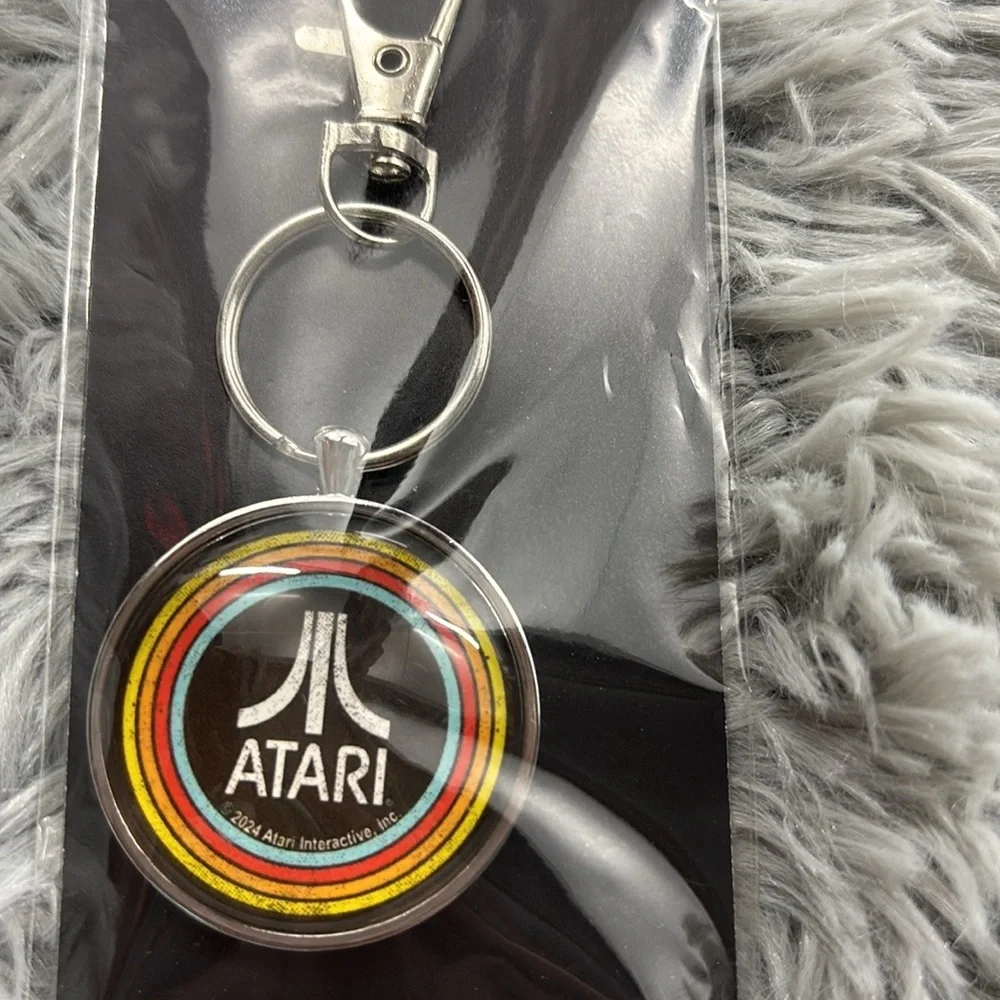 NWT Open Road Atari Stylish Black and Red Silver Keychain with Durable Design